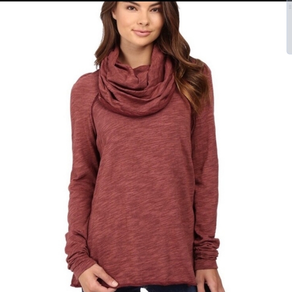 NWOT Free People Beach Burnt Orange Cowls Neck Longsleeve - Picture 3 of 7